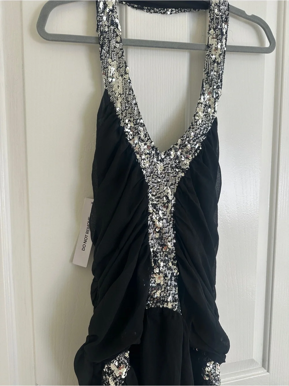 Princess Polly Black Sequin Halter Mini Dress - Picture 2 of 3